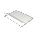 Porte-badge à fermeture clipsable dorsale horizontal montrant l'ouverture