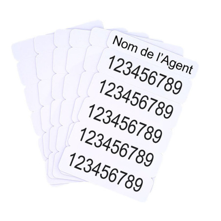 Carte blanche PVC Sécable 15 mm pour Agent Sécurité (numéro RIO) (x100)