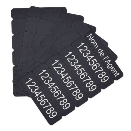Carte noire PVC Sécable 15 mm pour Agent Sécurité (numéro RIO) (x100)