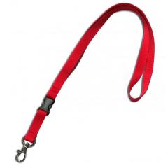 Cordon 15mm plat détachable crochet rouge