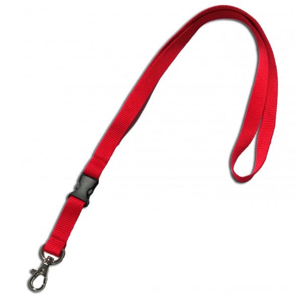 Cordon 15mm plat détachable crochet rouge