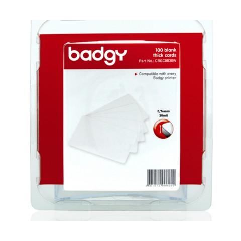 Pack 100 cartes PVC 0.76 mm Evolis Badgy100, badgy 200