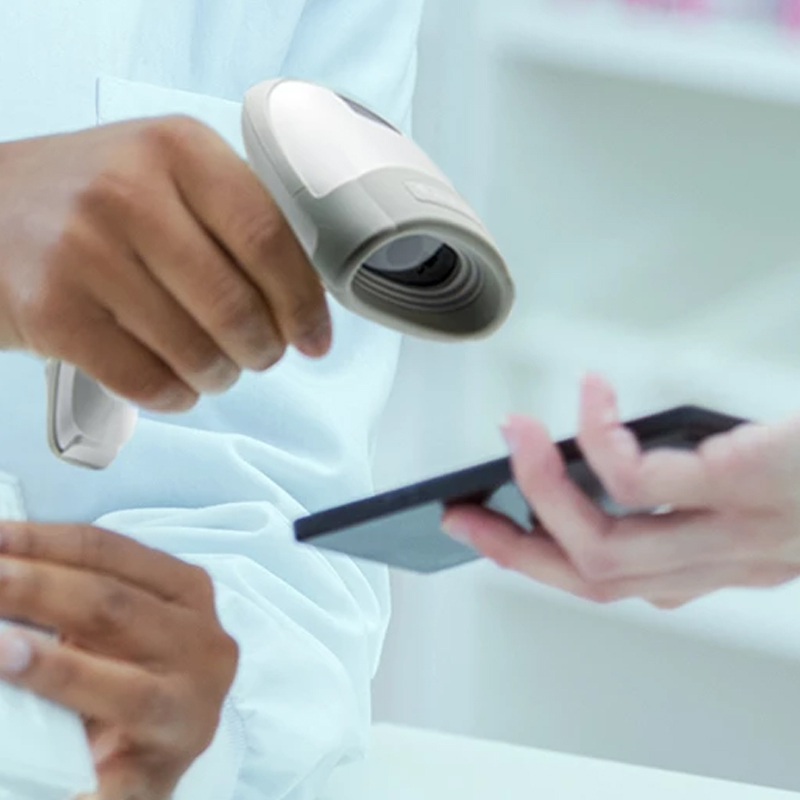 Exemple d'utilisation du lecteur code-barres Newland HR32 Marlin HC spécial secteur médical