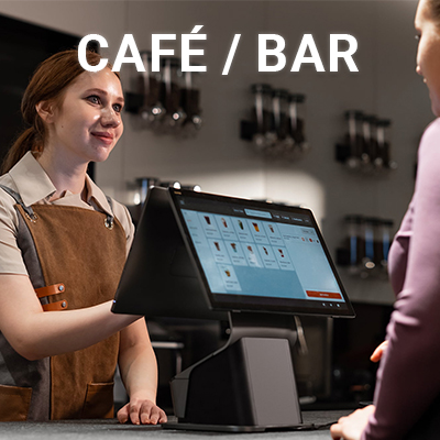 utilisation du terminal tactil SUNMI T3 PRO SERIES dans un café et bar