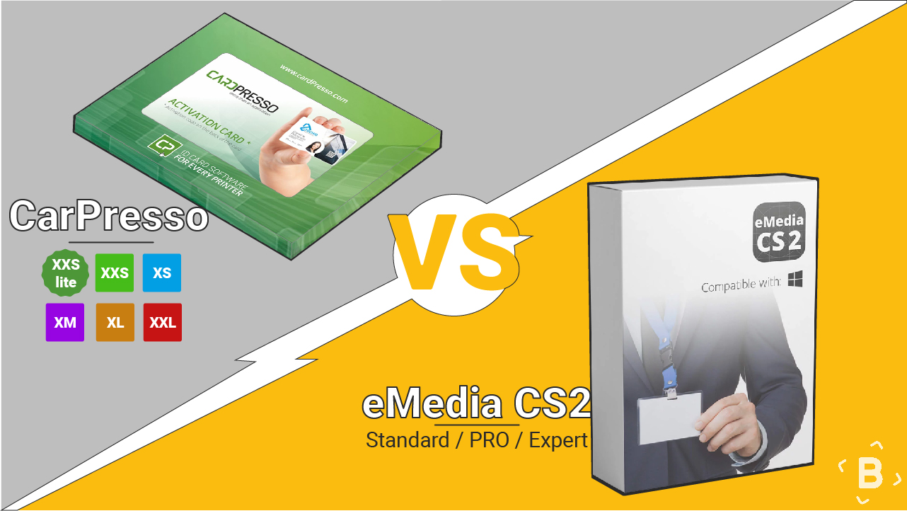 Logiciel CardPresso et eMedia CS2 Card Designer | Les différences