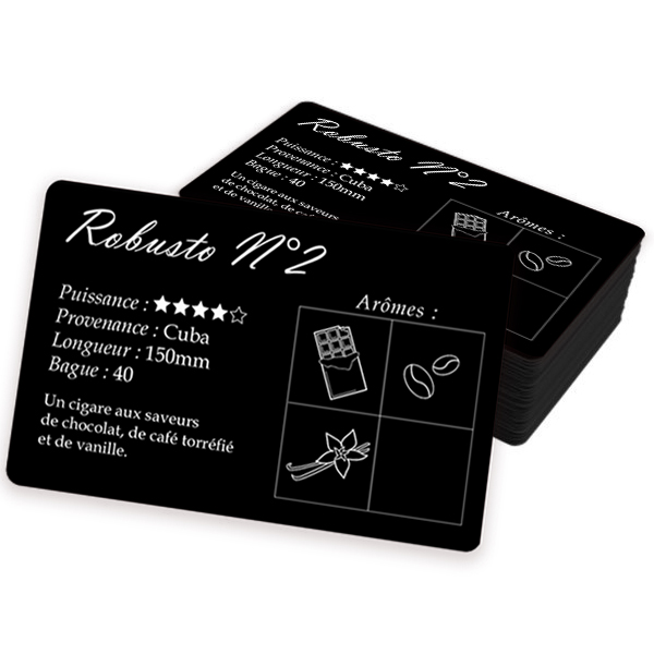 Etiquettes noire PVC EDIKIO avec score pour débitant de tabac et civette