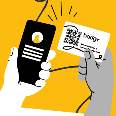 Illustration explication utilité vCard Badgy