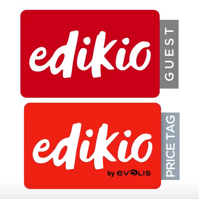 logo solutions EDIKIO Price Tag et EDIKIO Guest