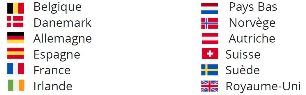 Pays européens disposant d'une offre TerraCycle